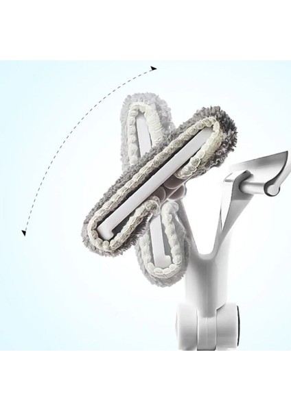 Mandallı Kıskaçlı Çok Amaçlı Cam Silme Mopu, Yedek Mikrofiber Bezli