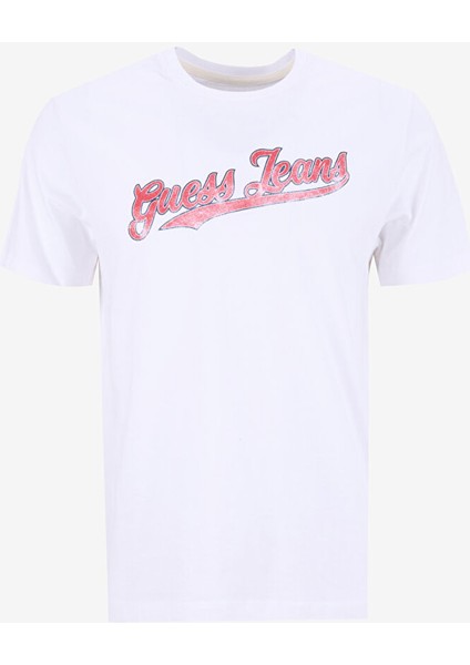 Beyaz Erkek Regular Fit Desenli T-Shirt M5GI54K8FQ4G011 Gj Ss Cn Reg 1981