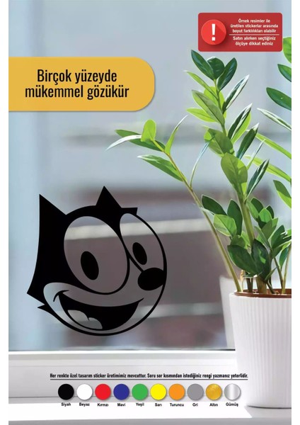 Gülen Felix - Araç, Oto, Laptop, Duvar Uyumlu Sticker 50*50 cm fırsatları