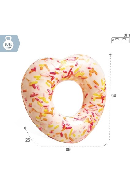 Renkli Şişme Kalp Figürlü Simit, Deniz Temalı, 104X99 Cm, Eğlence ve Dekorasyon Için modelleri