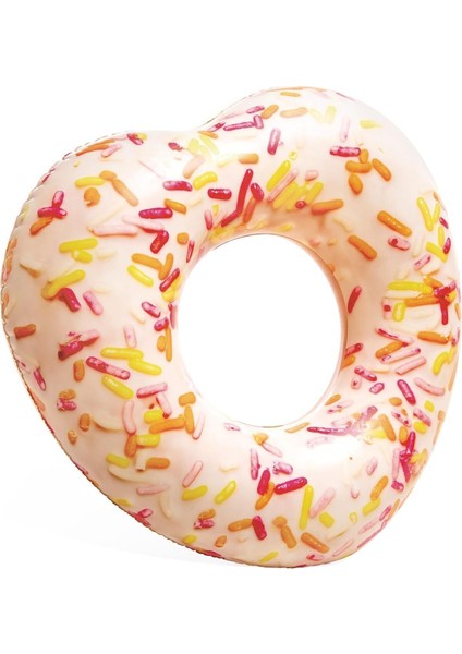 Renkli Şişme Kalp Figürlü Simit, Deniz Temalı, 104X99 Cm, Eğlence ve Dekorasyon Için