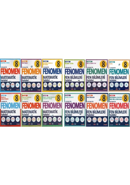 8.sınıf Matematik Fasikülleri+Fen Fasikülleri (12 Fasikül)
