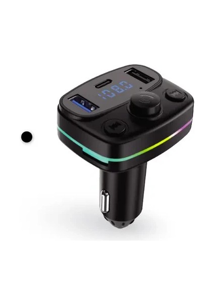 Aft-10 Wireless, 1A 2xusb, Tf Kartlı Type-C, Rgb Işıklı Fm Transmitter