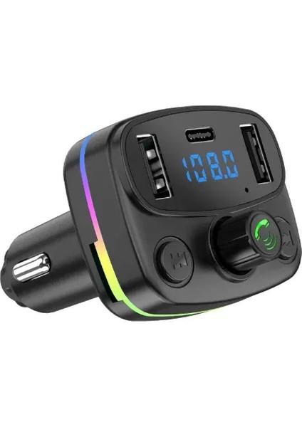 Aft-10 Wireless, 1A 2xusb, Tf Kartlı Type-C, Rgb Işıklı Fm Transmitter fiyatları