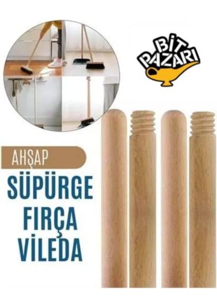 Doğal Çam Keresteden Uzun Ahşap Vileda Sapı (120CM)