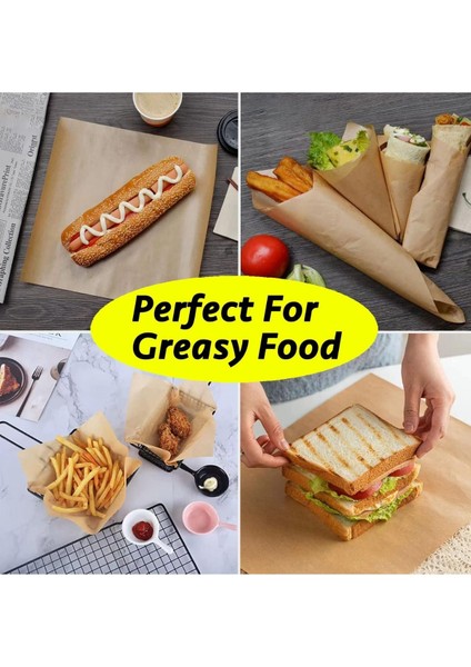 100 Adet 25X35 Kraft Kalın Sunum Kağıdı (Fırında Kullanılmaz) Servis Kağıdı Yağlı Kağıt modelleri