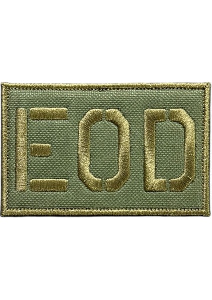 Yeşil Zemin Eod Nakış Patch Peç - 9x5 cm