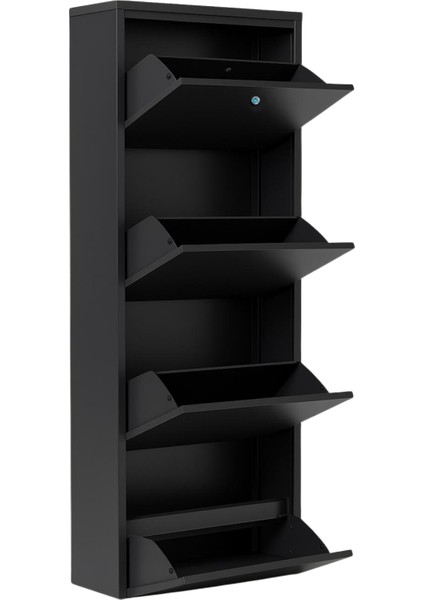 4'lü Siyah Metal Ayakkabılık ( Kilitli ) fiyatları