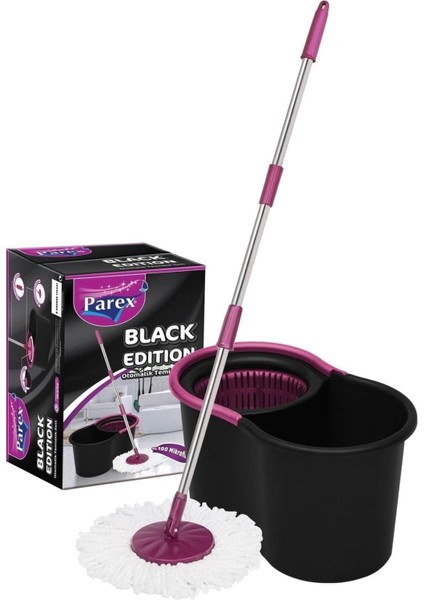 Siyah Otomatik Temizlik Seti - Kova ve Mop ile Kolay Temizlik