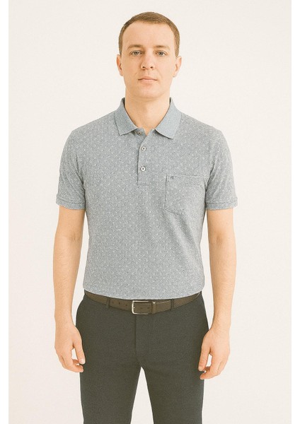 Büyük Beden Yakalı Klasik Kısa Kol Cepli Erkek Tişört 7347