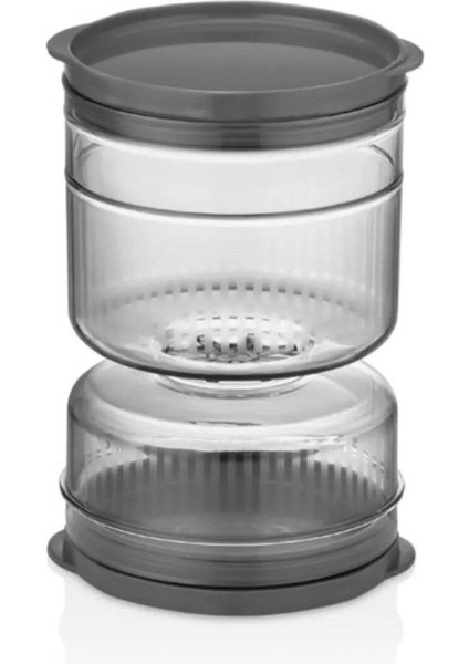 Füme Kum Saati Şeklinde Saklama Kabı, 500 Ml, Peynir, Zeytin, Turşu Için Ideal