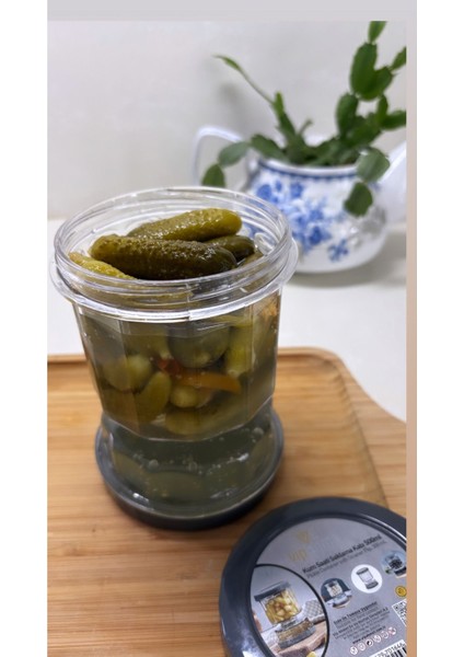 Füme Kum Saati Şeklinde Saklama Kabı, 500 Ml, Peynir, Zeytin, Turşu Için Ideal modelleri