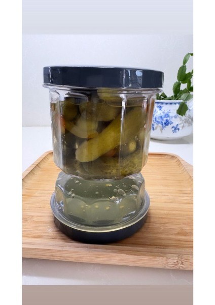 Füme Kum Saati Şeklinde Saklama Kabı, 500 Ml, Peynir, Zeytin, Turşu Için Ideal fırsatları