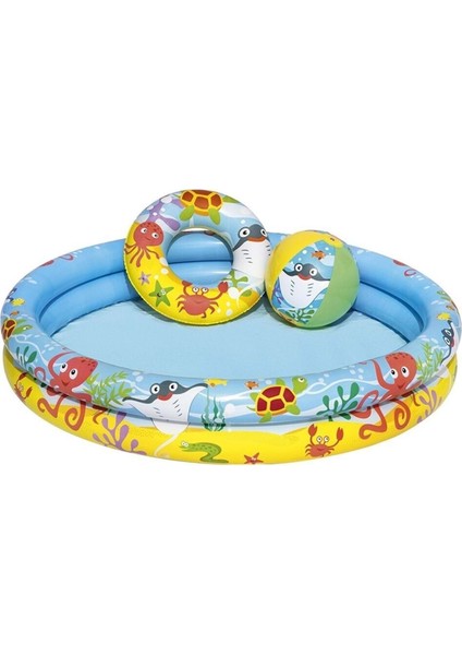 Mavi Renkli 122X20 cm Havuz Simit Topu, Eğlenceli Yaz Aktiviteleri Için Ideal