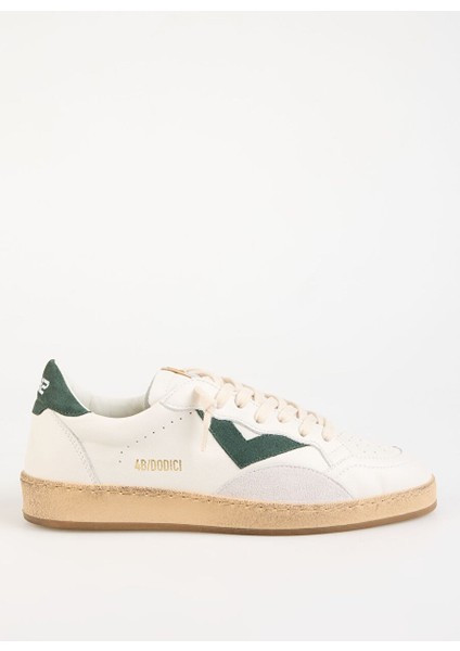 Beyaz-Yeşil Erkek Deri Sneaker Play New