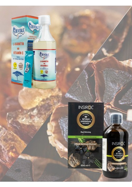 Devitale Splus 500 ml (L-Karnitin & C Vitamini) + Insırol Siyah Sarımsak Ekstresi 500 ml fırsatları