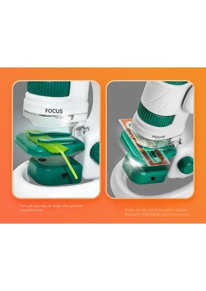 Dijital Mikroskop Seti 60-180X Büyütme El Mini Eğitici Çocuk Mikroskobu 21 Parça Eğitici Set fırsatları