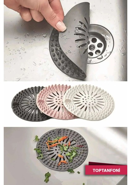 Yumuşak Silikon Oval Lavabo Süzgeci, Kaymaz, Şık ve Pratik Gider Kapağı.