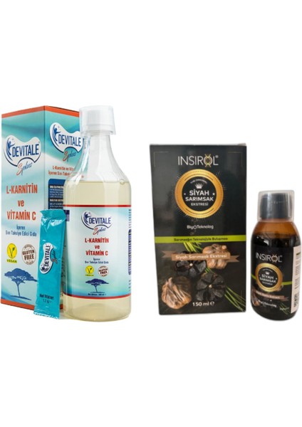 Devitale Splus 500 ml (L-Karnitin & C Vitamini) + Insırol Siyah Sarımsak Ekstresi 150 ml