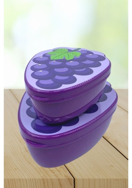 Iki'li Iç Içe Geçebilen Renkli Saklama ve Beslenme Kabı Seti (550 ml + 250 Ml)