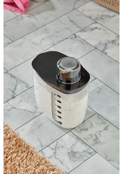 Hava Geçirmez, Kendinden Ölçekli Vakumlu Deterjan Saklama Kabı 1200 ml Siyah fiyatları