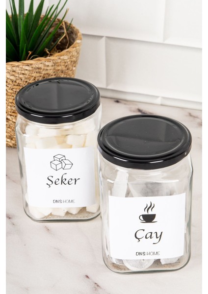 2'li Siyah Metal Kapaklı Kare Cam Saklama Kabı Seti 720 ml fiyatları