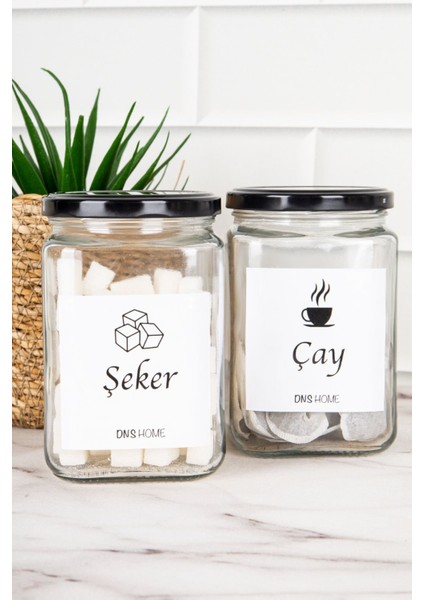 2'li Siyah Metal Kapaklı Kare Cam Saklama Kabı Seti 720 ml fırsatları