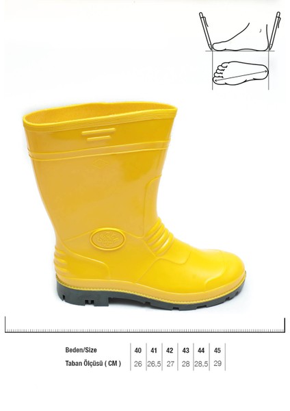Erkek Kısa Pvc Su Geçirmez Içi Ince Astarlı Iş Çizme fiyatları