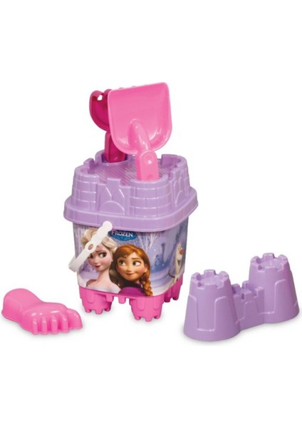 Pembe Frozen Küçük Kale Kova Seti, Çocuklar Için Eğlenceli ve Renkli Oyun Malzemesi