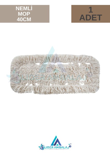 40CM Beyaz Nemli Mop, Pratik ve Temizliğe Uygun Temizlik Aracı