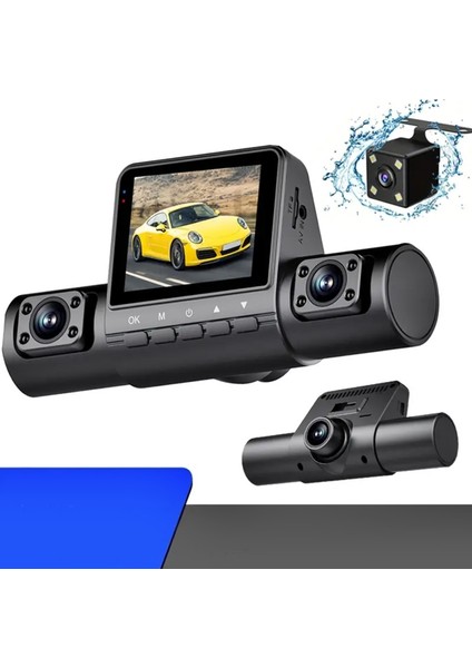 Dört Lensli Araç Içi Kamera |360° Tam Kapsamlı Kayıt, Yüksek Çözünürlüklü Gece Görüşlü G Sensörlü