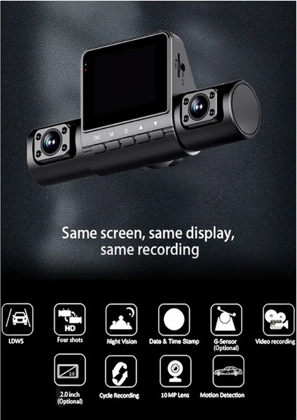 Dört Lensli Araç Içi Kamera |360° Tam Kapsamlı Kayıt, Yüksek Çözünürlüklü Gece Görüşlü G Sensörlü modelleri