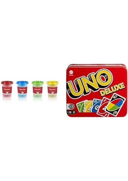Price Oyun Hamuru 4&apos;lü Paket - (4 * 100 Gr) ve Uno Deluxe Kartlar