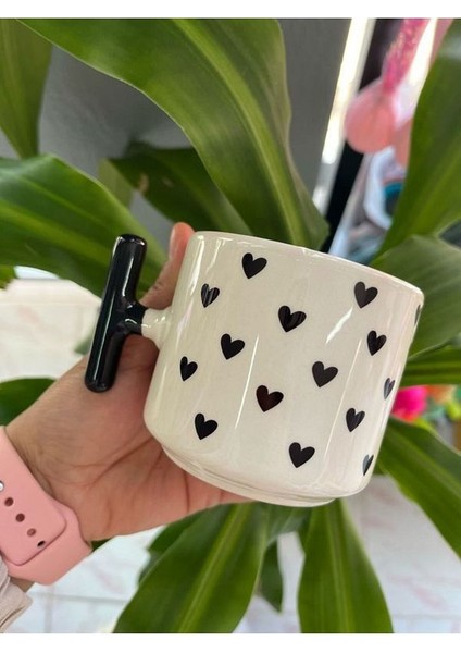 Kalpli T Kulp Kupa Bardak Fincanı 1 Adet Siyah