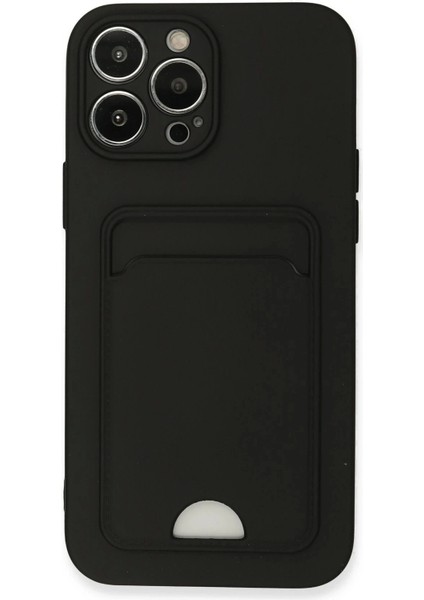 iPhone 13 Pro Max Kılıf Kelvin Kartvizitli Silikon - Siyah