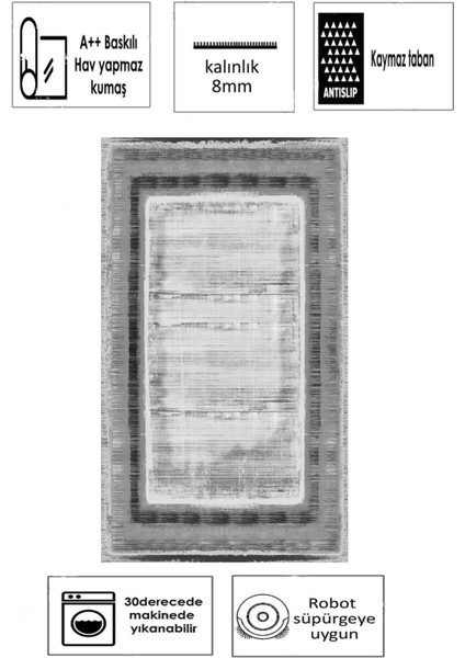 Kaymaz Taban Yıkanabilir Dijital Baskılı Halı Yolluk Mutfak Halısı modelleri