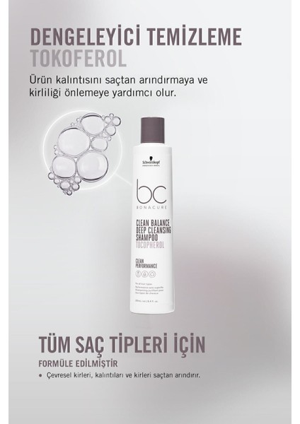 Bc Clean Dengeleyici ve Derin Temizleme Şampuanı 250ML. modelleri
