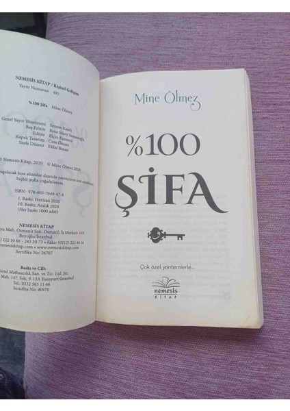 % 100 Şifa (Çok Özel Yöntemlerle) %100 Şifa, Mine Ölmez'in Çok Özel Yöntemlerle Iyileşme Temalı Romanıdır. Ilgi Çekici Anlatımıyla Dikkat Çeker. 2,el Cok Temiz Kondisyonda 2020 Basim 248 Sayfadir fırsatları