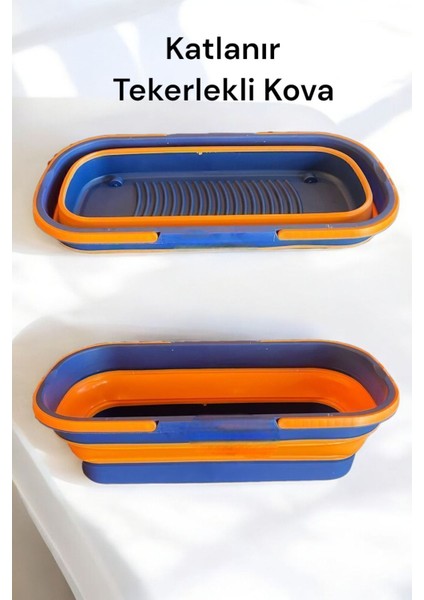 Katlanabilir Tekerlekli Renkli Temizlik Kovası, Pratik ve Ergonomik Kullanım