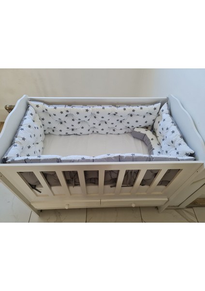 60X100 Beşik Kenar Koruma - 40CM Yükseklik - %100 Pamuk Kumaş - Antialerjik - Yıkanabilir fırsatları