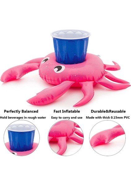 Pembe Yengeç Havuz Oyuncağı ve Bardak Tutucu, Eğlenceli ve Şık Tasarım