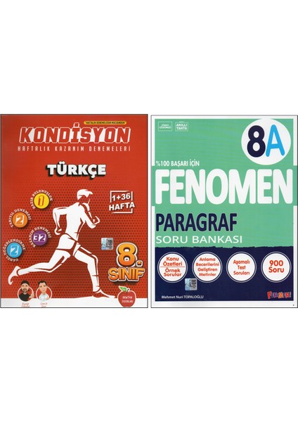 8.sınıf Kondisyon Türkçe+Fenomen 8A Paragraf (2 Kitap)