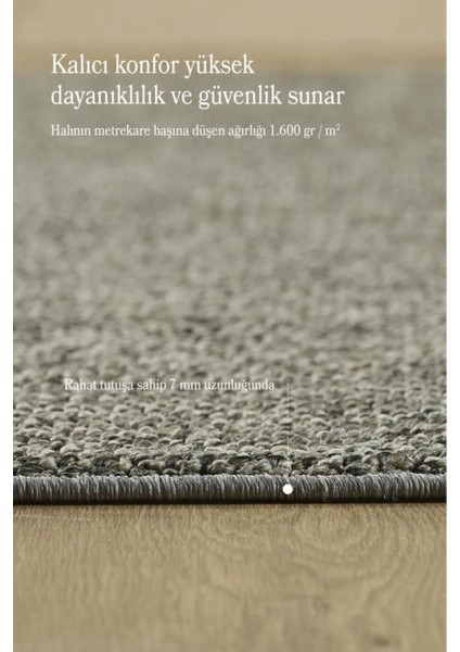 Bukle Kilim Düz Yumuşak Sisal Jüt Taban Polipropilen Tozumaz Oda Koridor Halısı Gri Renk modelleri