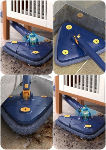 Kendinden Sıkmalı Üçgen Paspas ve Cam Silme Aparatı, Pratik Temizlik Seti