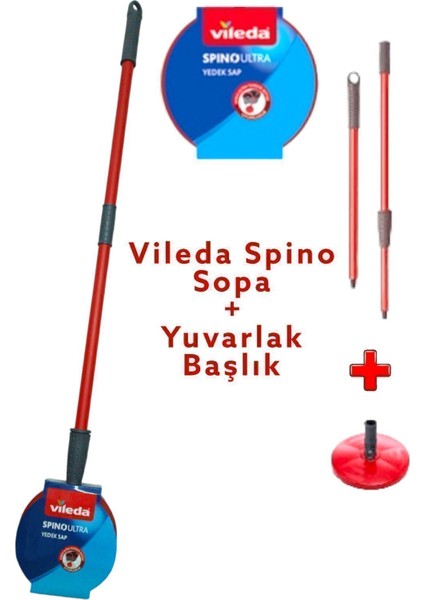 Kırmızı Yedek Sopa ve Yuvarlak Plastik Başlık Seti, Kullanışlı ve Dayanıklı