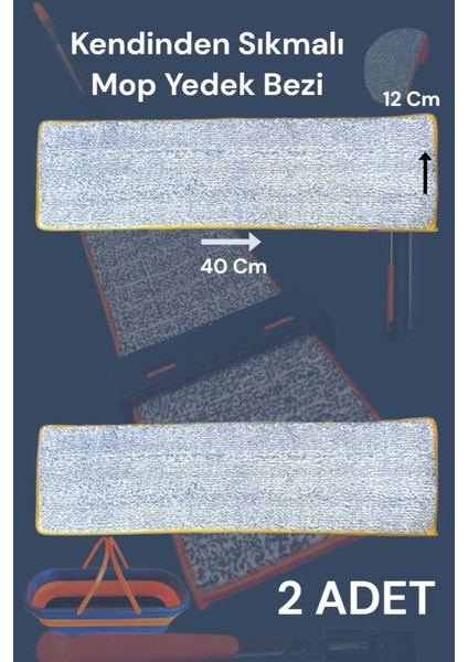 2 Adet Mikrofiber Sıkmalı Mop Yedek Bezi Seti, Kolay Kullanım fırsatları