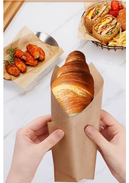 100 Adet 25X35 Kraft Kalın Sunum Kağıdı (Fırında Kullanılmaz) Servis Kağıdı Yağlı Kağıt fırsatları