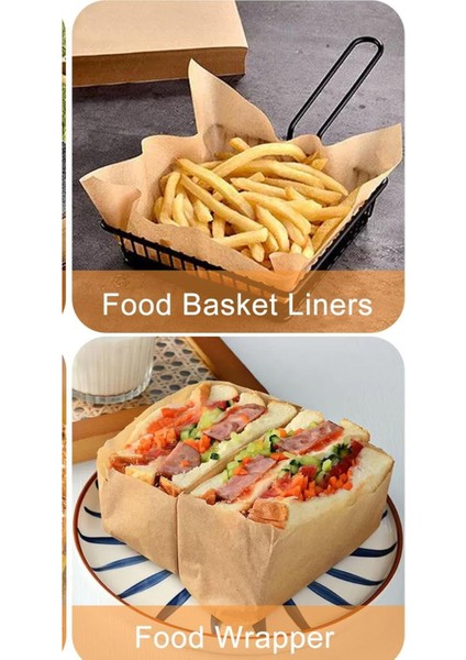 100 Adet 25X35 Kraft Kalın Sunum Kağıdı (Fırında Kullanılmaz) Servis Kağıdı Yağlı Kağıt