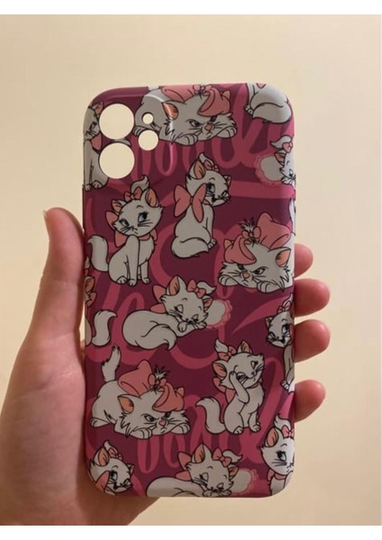 IPHONE 12 Pro Max Pembe Renk Digital Baskılı Kaliteli Silikon Telefon Kılıfı