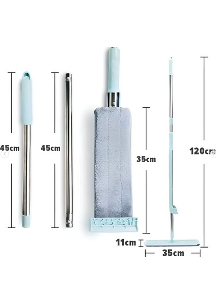 Mikrofiber Bezli Çok Amaçlı Yer ve Duvar Silme Paspas Seti, Hediyeli